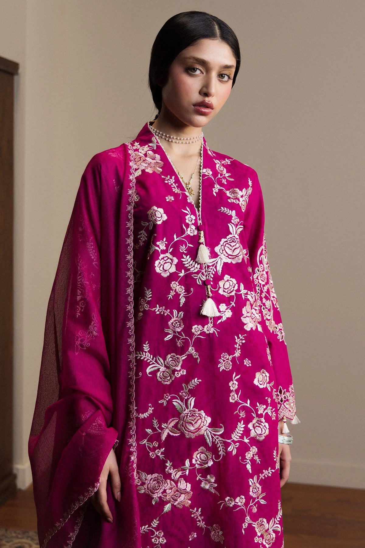 BP-1023 Unstitched 2 Piece Suit – Fuchsia Pink