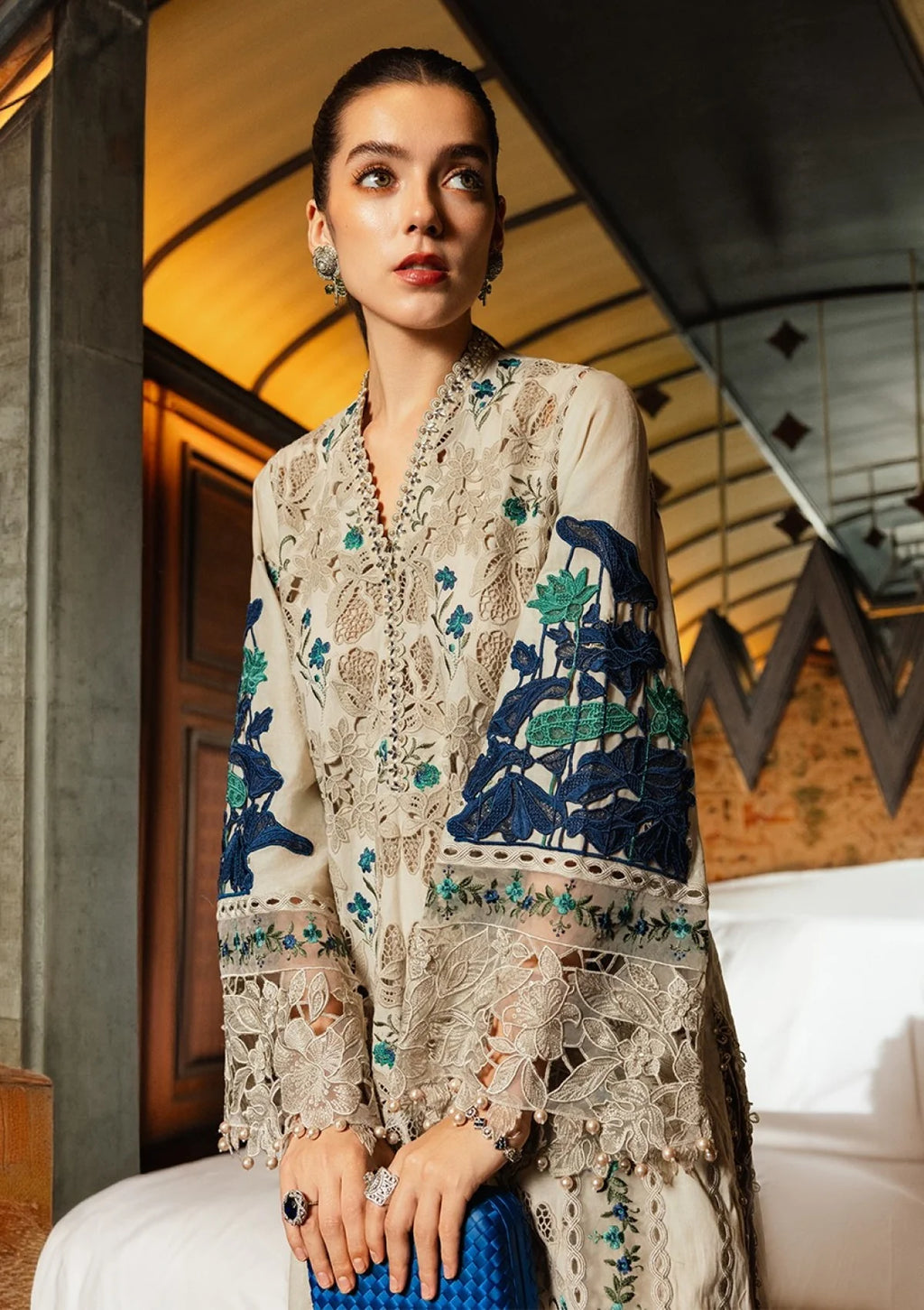 BP-1011 Luxury Lawn – Unstitched 3 Piece Embroidered Suit