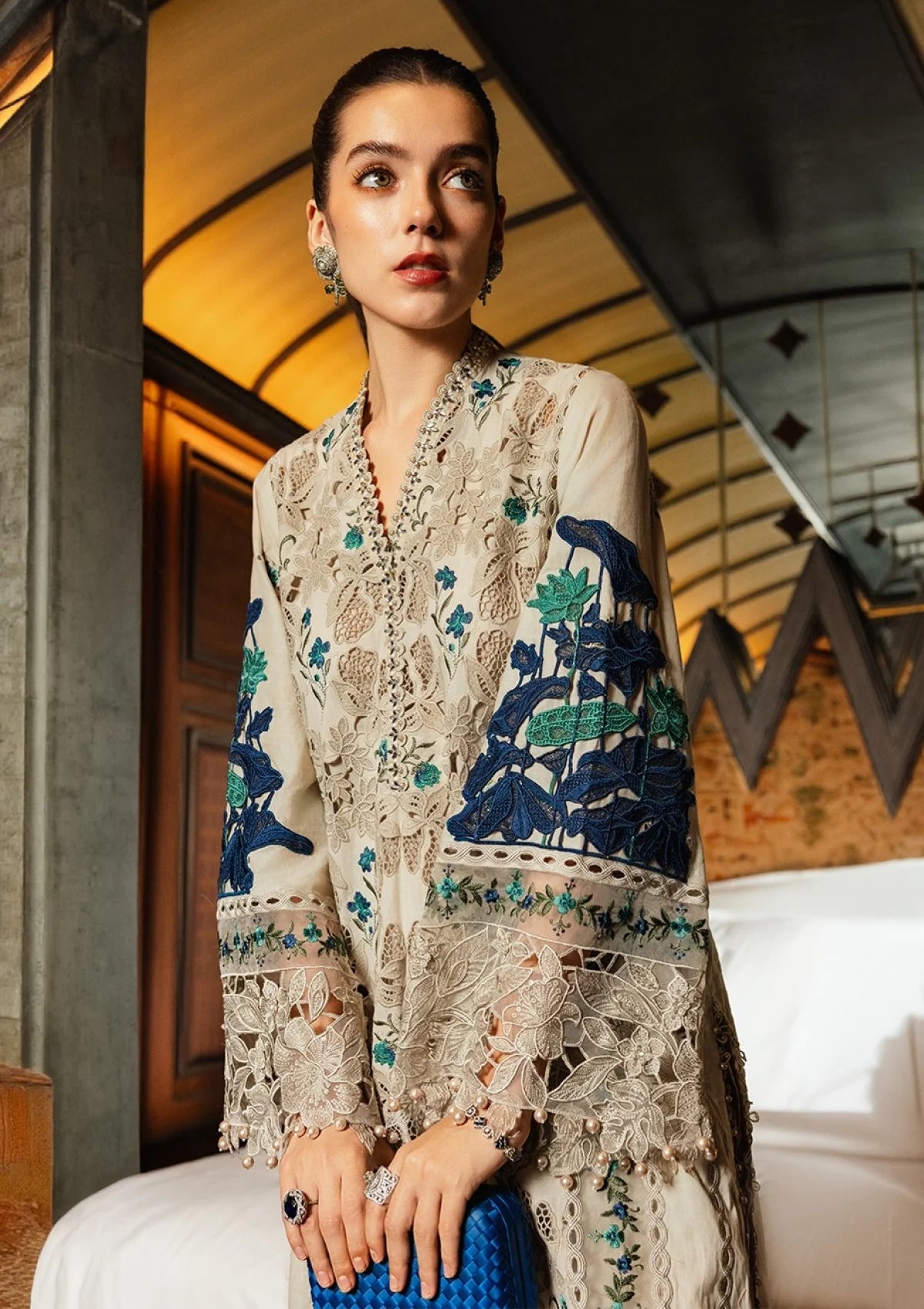 BP-1011 Luxury Lawn – Unstitched 3 Piece Embroidered Suit