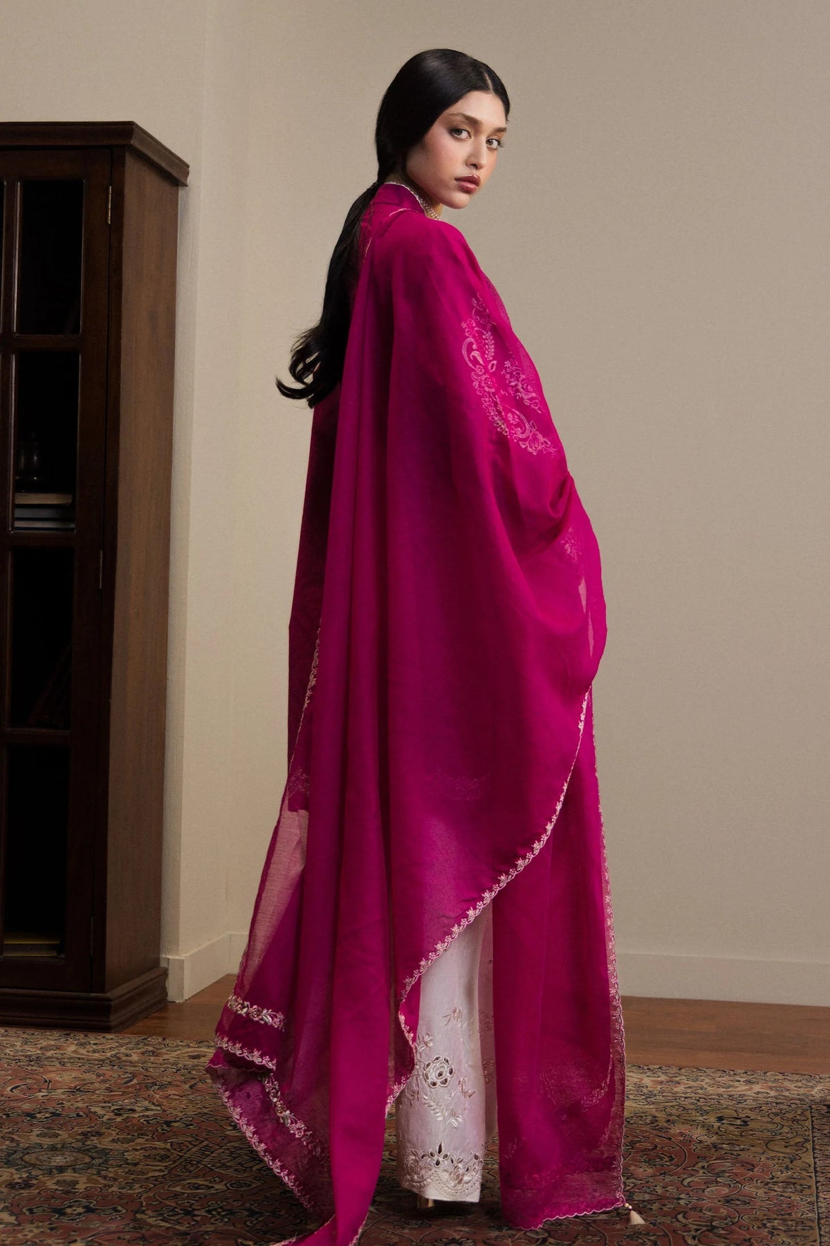 BP-1023 Unstitched 2 Piece Suit – Fuchsia Pink