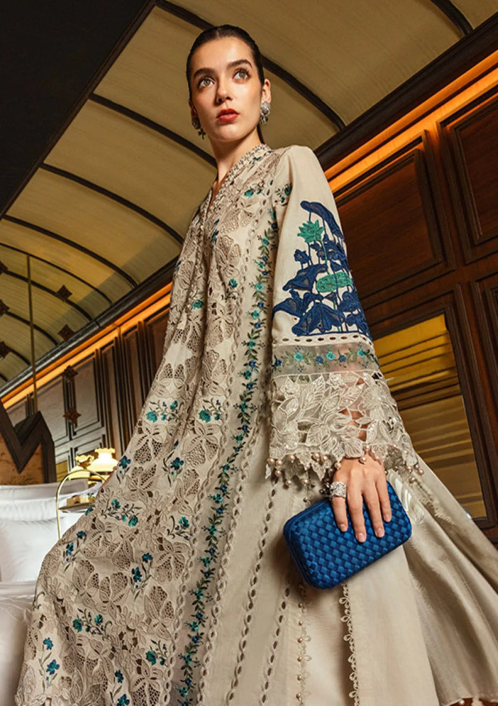 BP-1011 Luxury Lawn – Unstitched 3 Piece Embroidered Suit