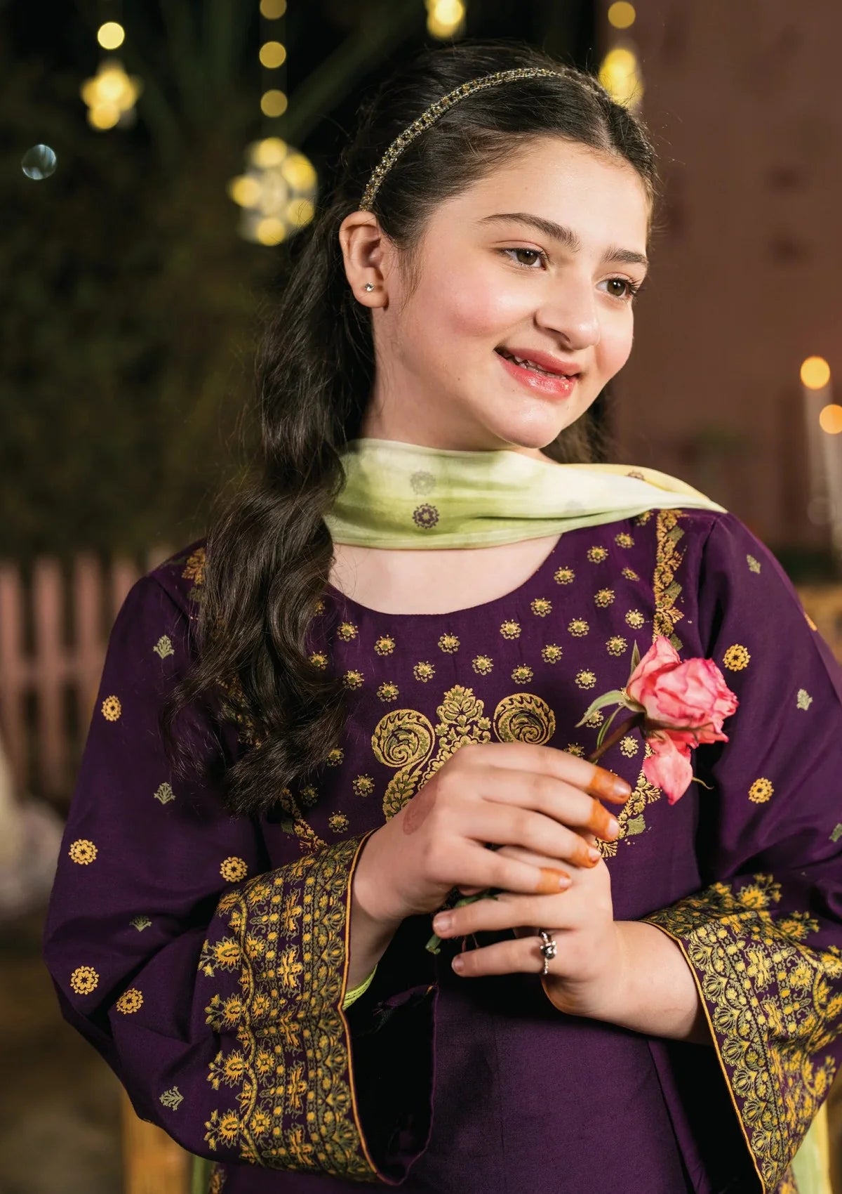 BP-2005 Girls' Purple Sharara Suit | 3-Piece Kids Outfit