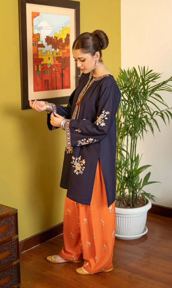 BP-1017 Heavy Embroidered Dhanak Suit – Unstitched 2 Piece