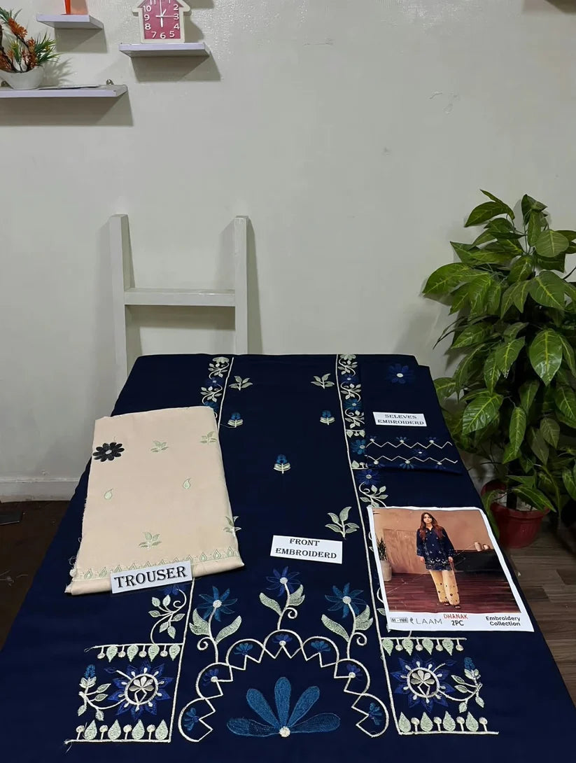 BP-1008 Unstitched 2-Piece Premium Embroidered Dhanak Winter Suit