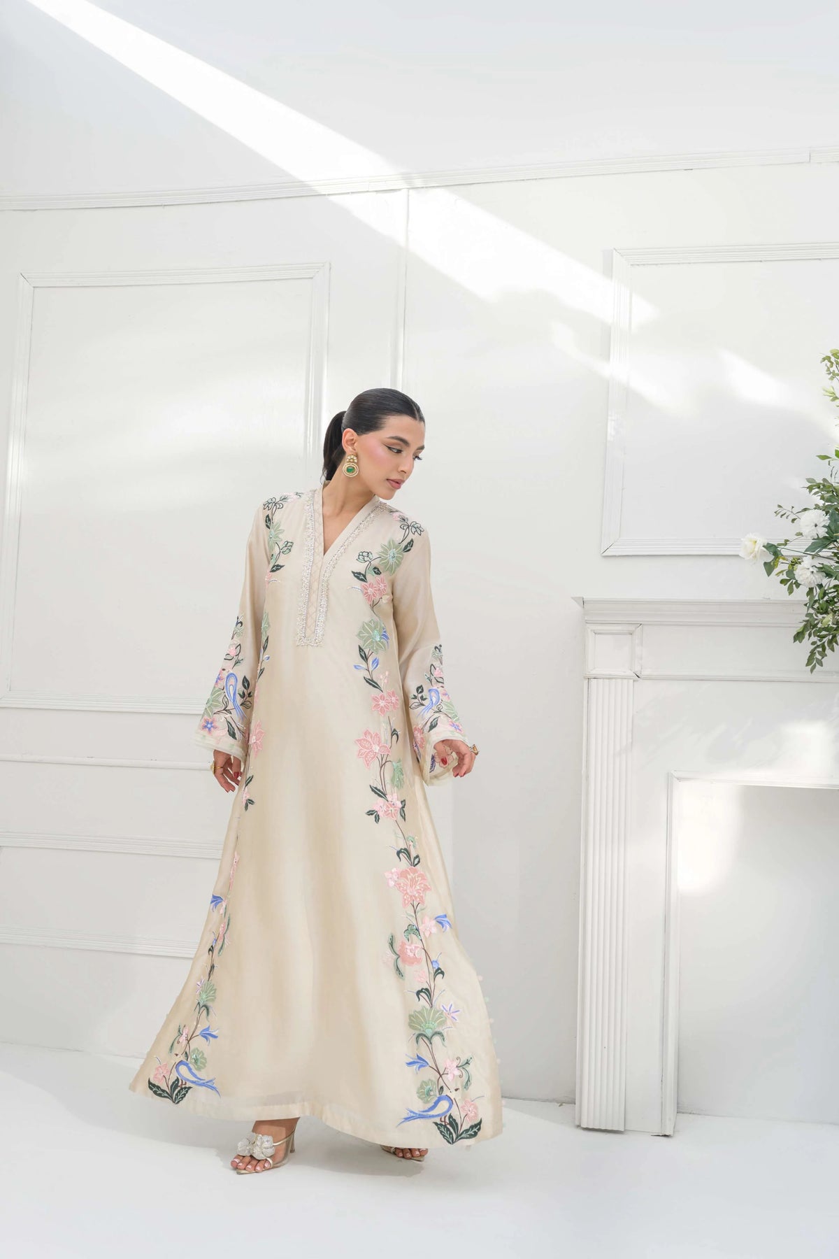 BP-1025 – Embroidered Silk Kaftan