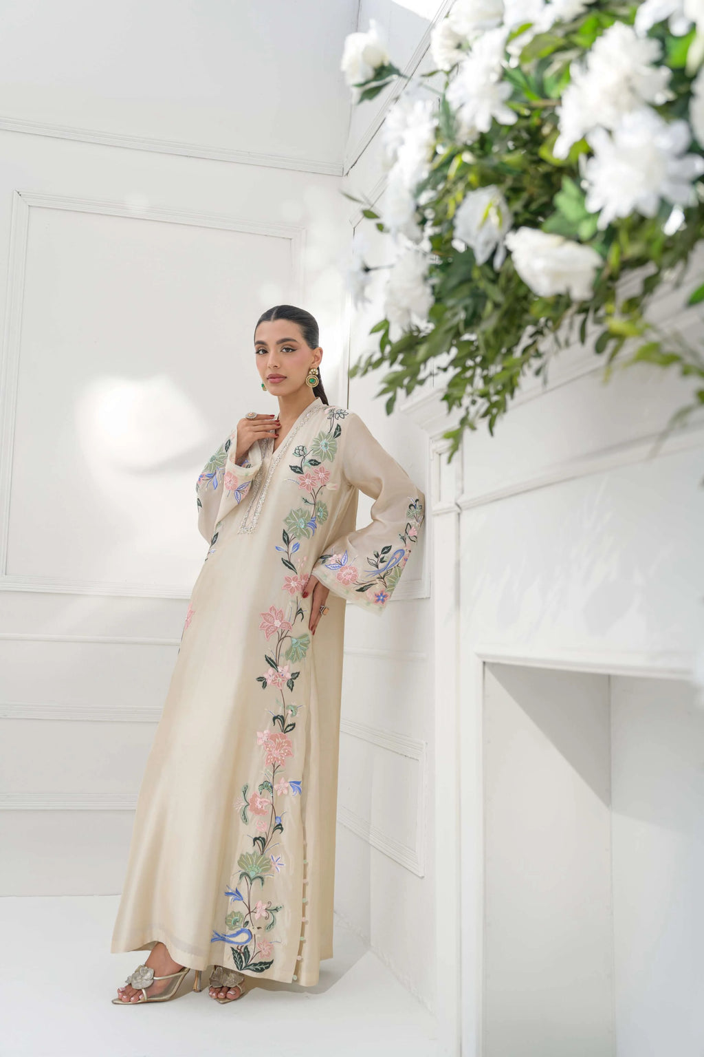 BP-1025 – Embroidered Silk Kaftan