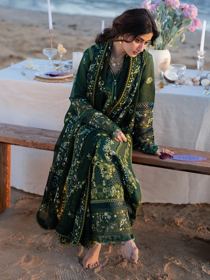 BP-1012 Luxury Lawn Embroidered Unstitched 3 Piece Suit