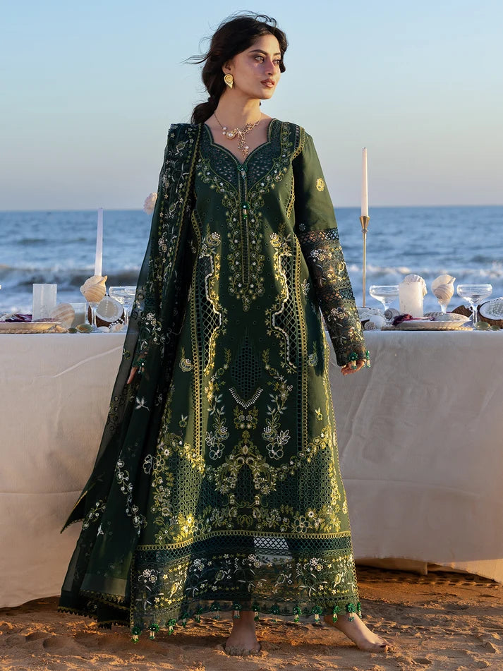 BP-1012 Luxury Lawn Embroidered Unstitched 3 Piece Suit