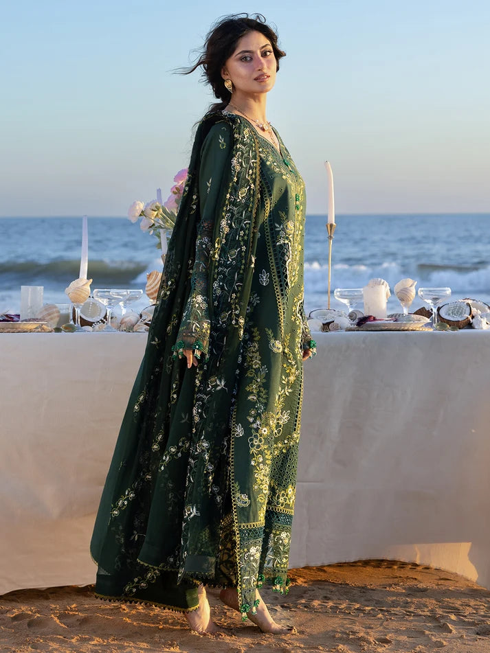 BP-1012 Luxury Lawn Embroidered Unstitched 3 Piece Suit