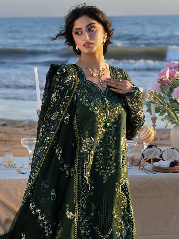 BP-1012 Luxury Lawn Embroidered Unstitched 3 Piece Suit