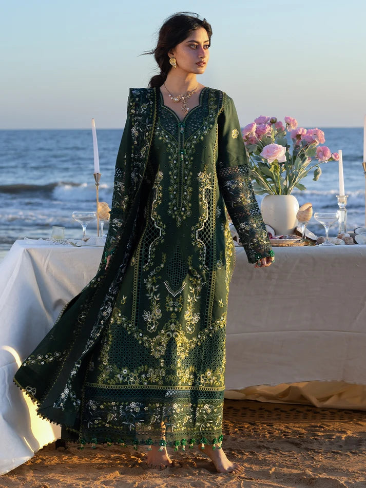 BP-1012 Luxury Lawn Embroidered Unstitched 3 Piece Suit