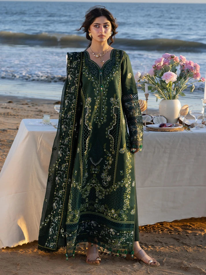 BP-1012 Luxury Lawn Embroidered Unstitched 3 Piece Suit