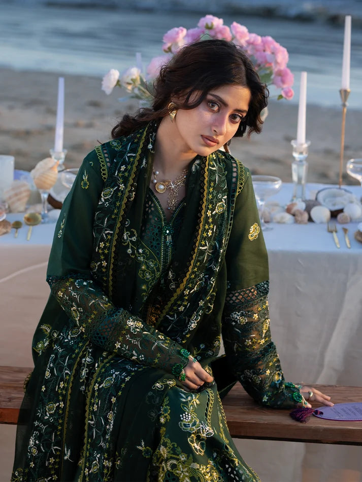 BP-1012 Luxury Lawn Embroidered Unstitched 3 Piece Suit