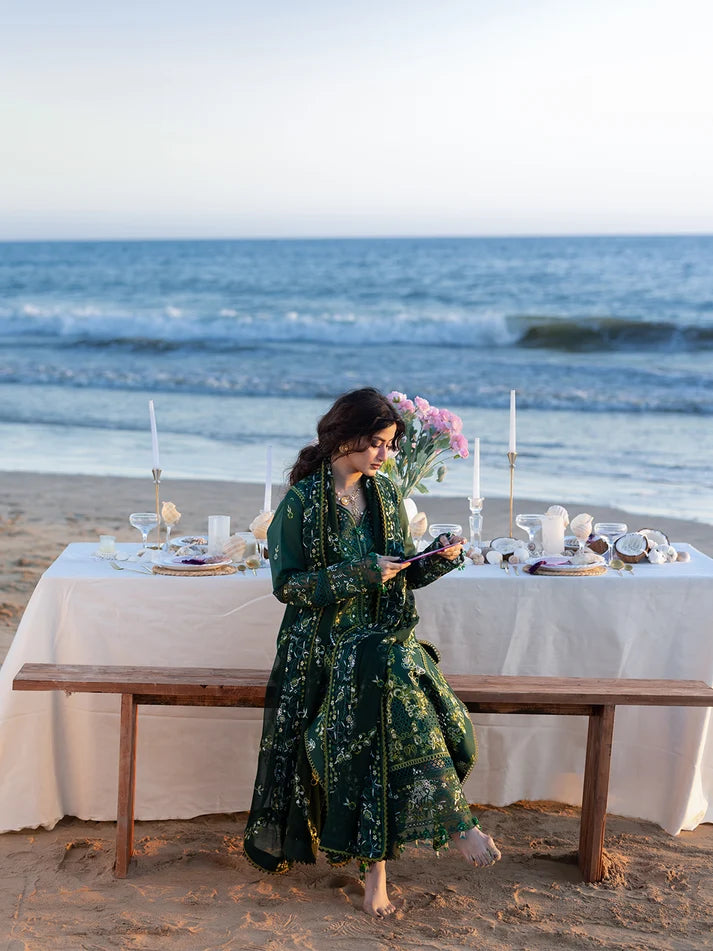 BP-1012 Luxury Lawn Embroidered Unstitched 3 Piece Suit