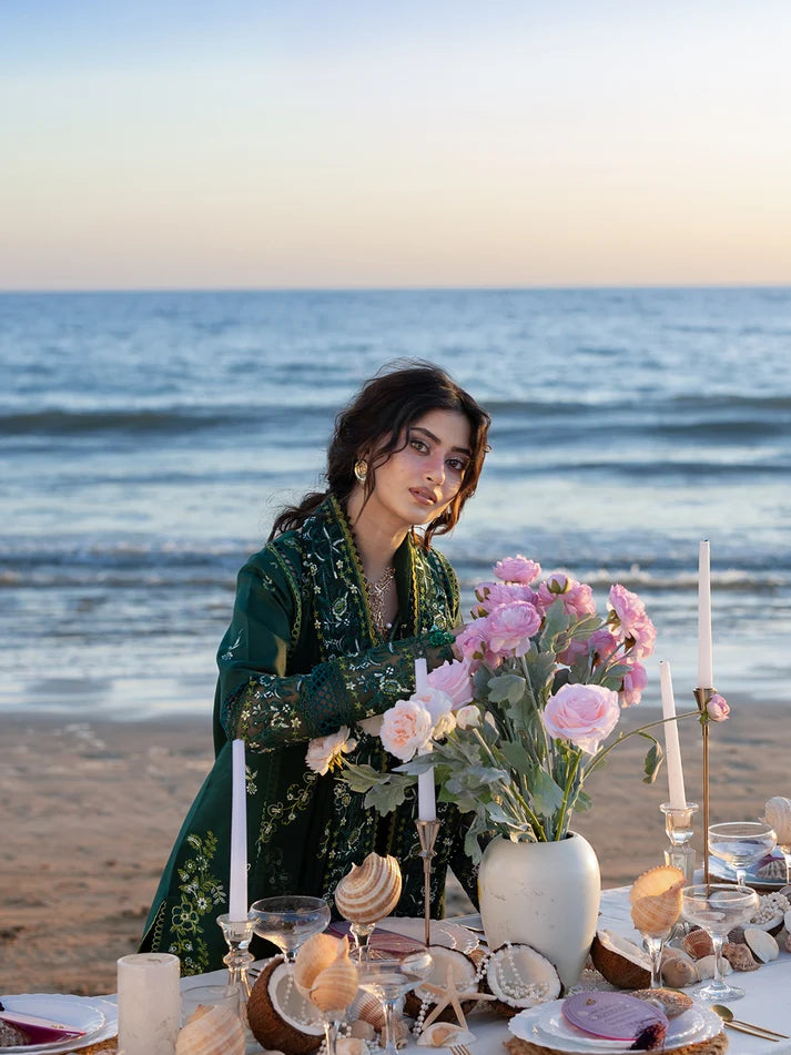 BP-1012 Luxury Lawn Embroidered Unstitched 3 Piece Suit
