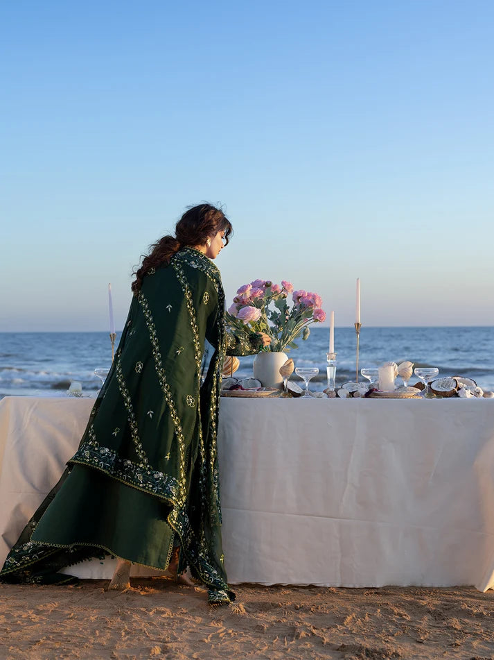 BP-1012 Luxury Lawn Embroidered Unstitched 3 Piece Suit